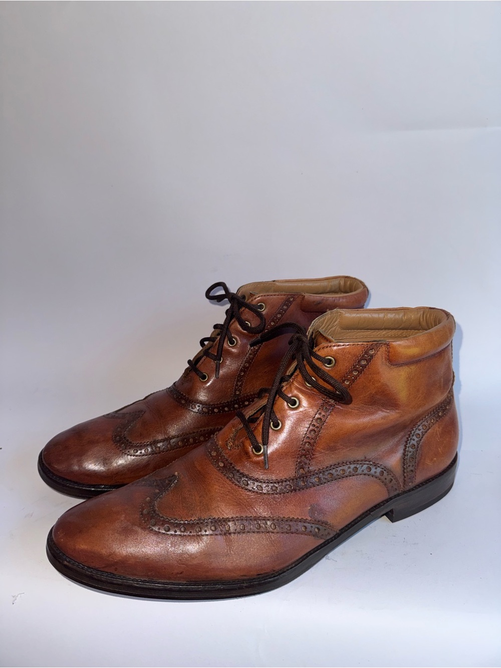 Cole Haan Williams Wingtip Chukka Boots Burnished Brown Leather Men’s Size 11